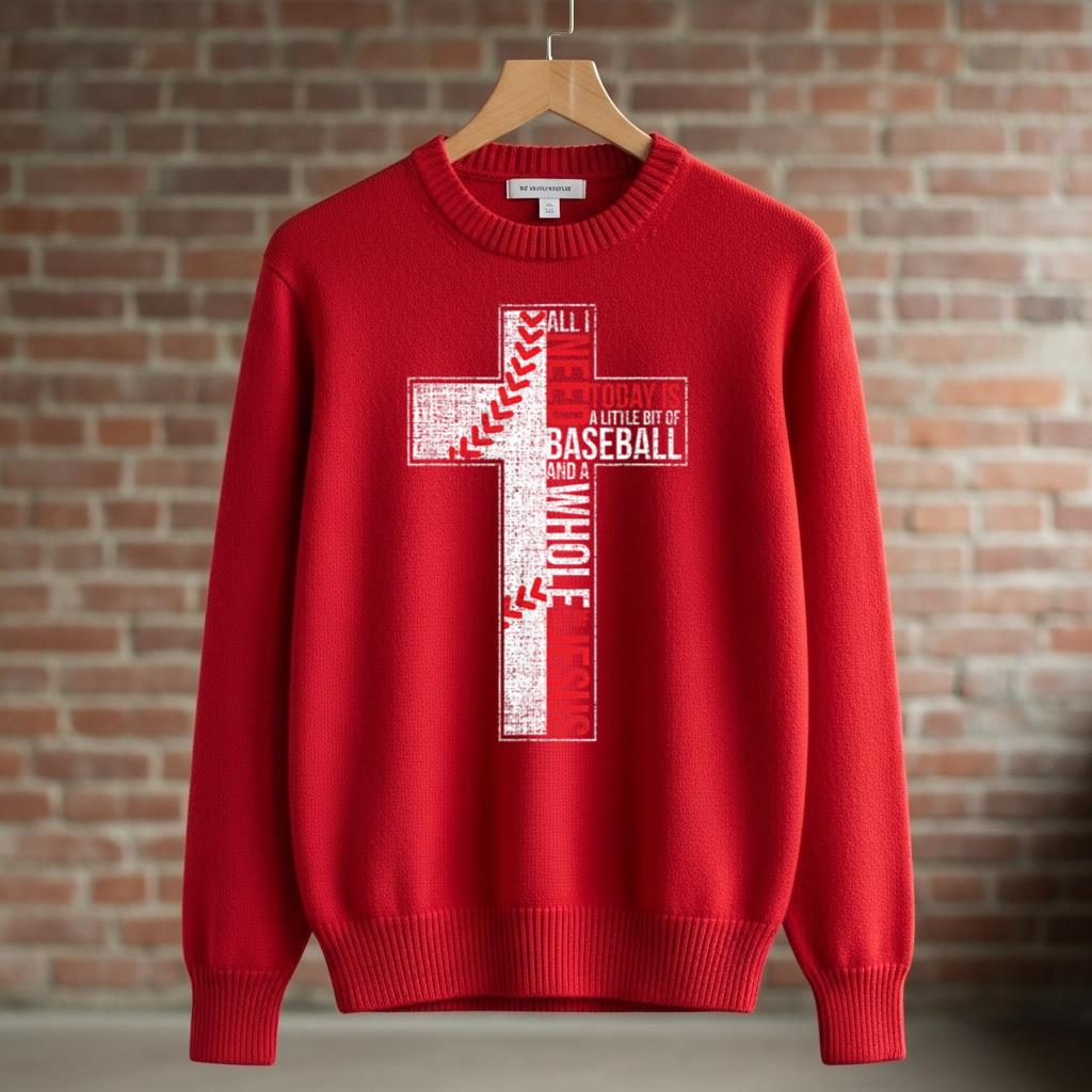 All I Need Is Baseball & Jesus Christian Cross Faith T Shirt - Image 3