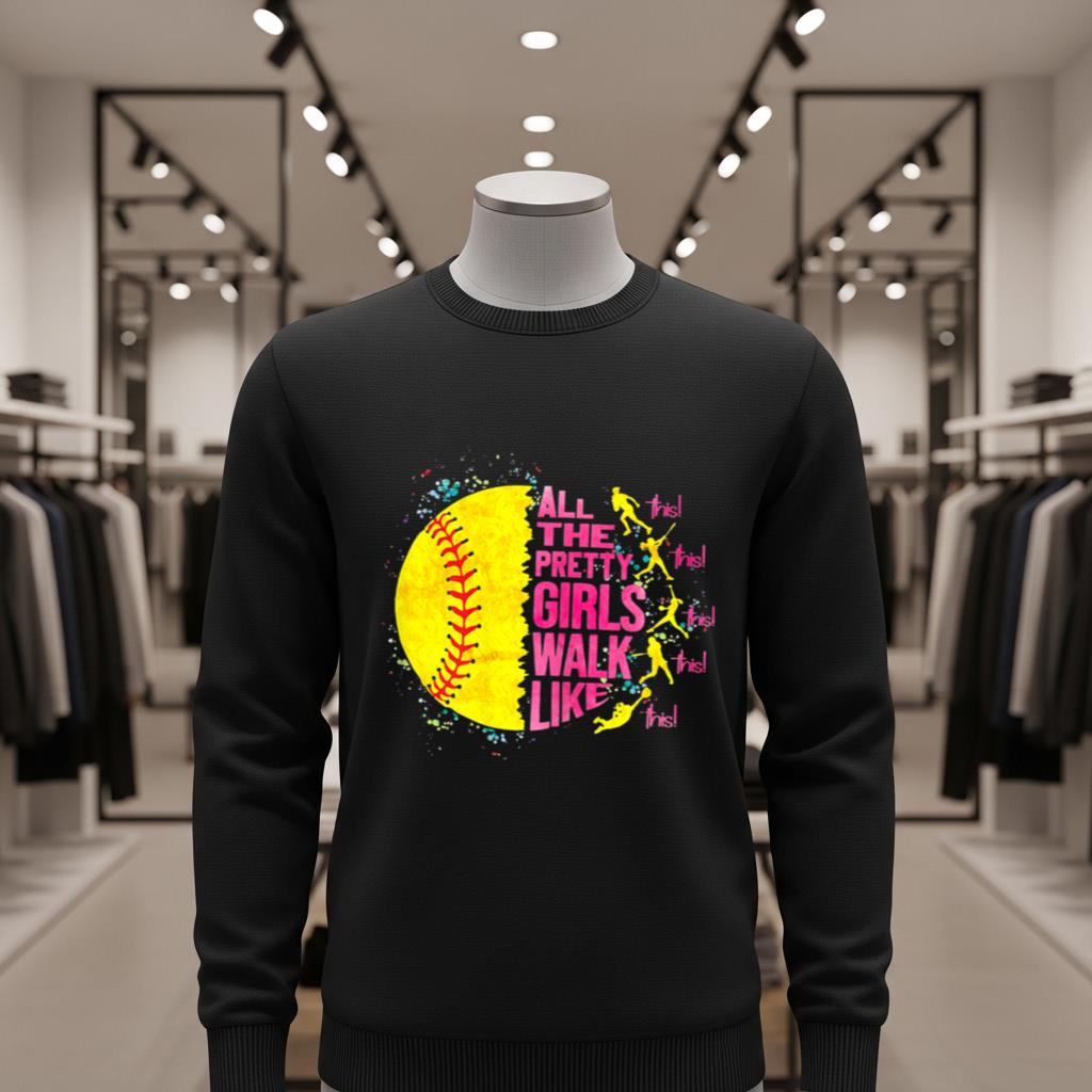 All The Pretty Girls Walk Like This Softball Player Women - Image 2