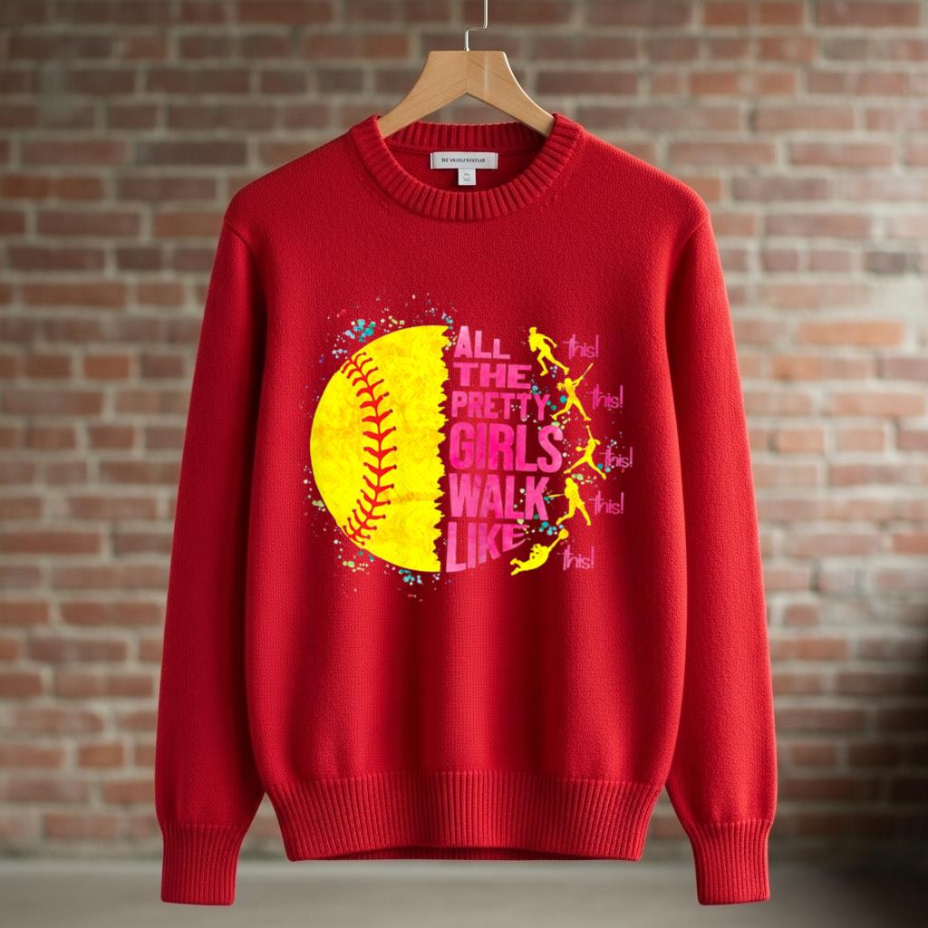 All The Pretty Girls Walk Like This Softball Player Women - Image 3