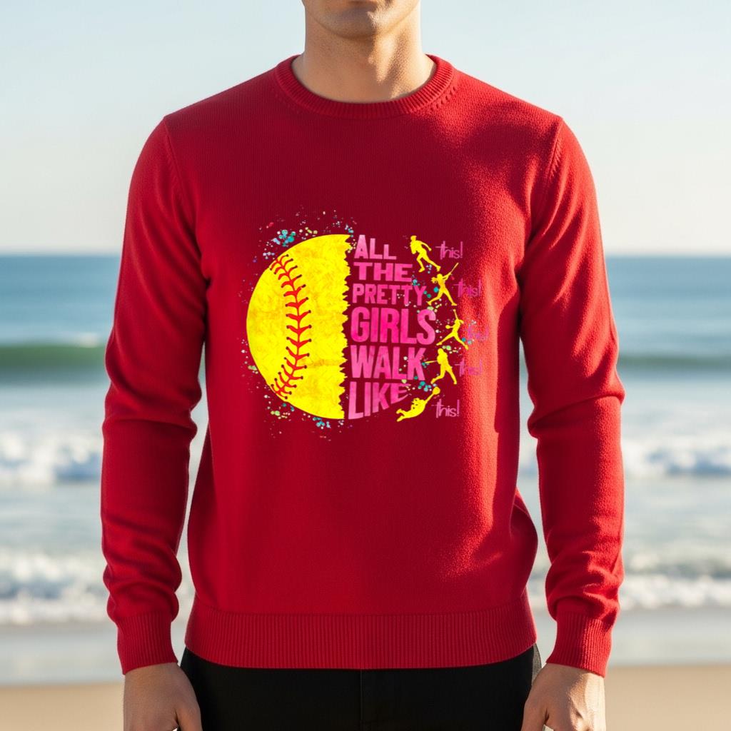 All The Pretty Girls Walk Like This Softball Player Women - Image 4