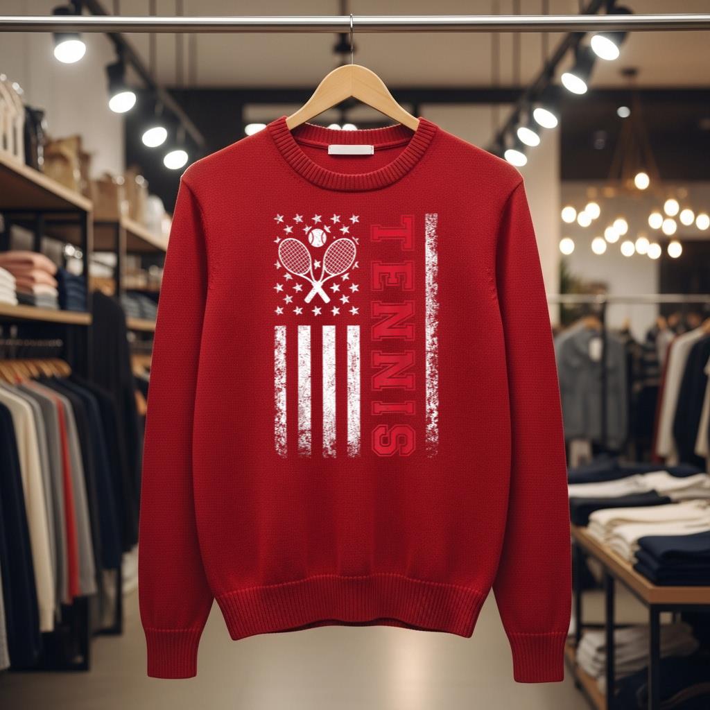 American Flag Tennis Shirt Best Gifts Tee for Players Fans Women Girls Kids Men - Image 3