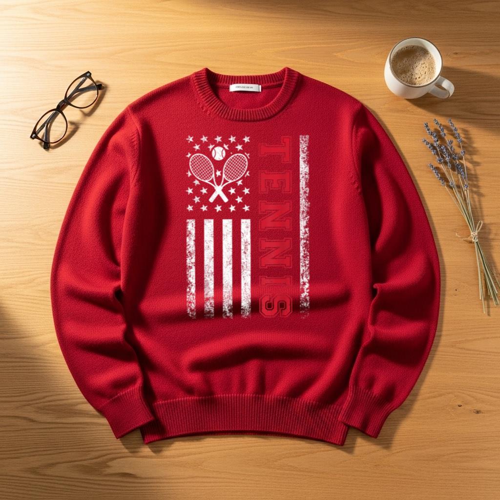 American Flag Tennis Shirt Best Gifts Tee for Players Fans Women Girls Kids Men - Image 4