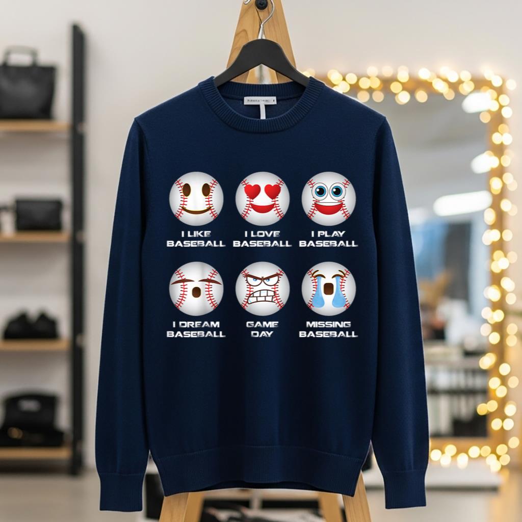 Baseball Emoji I Love Baseball Emoticon Social Baseball Fun - Image 5
