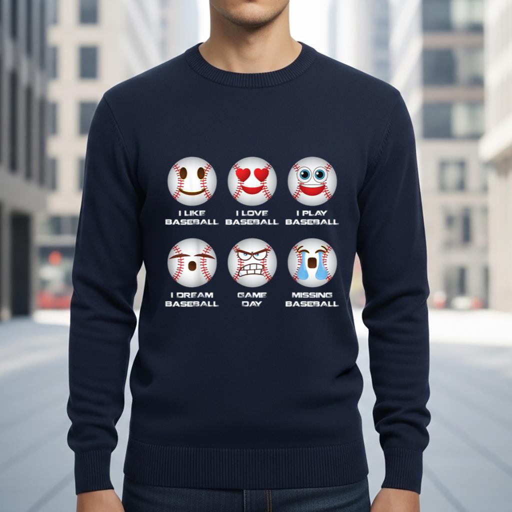 Baseball Emoji I Love Baseball Emoticon Social Baseball Fun - Image 6