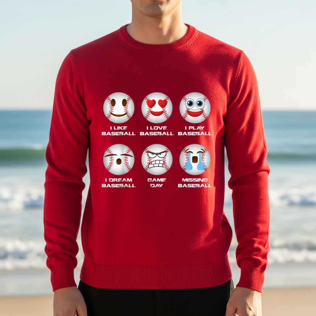 Baseball Emoji I Love Baseball Emoticon Social Baseball Fun - Image 4