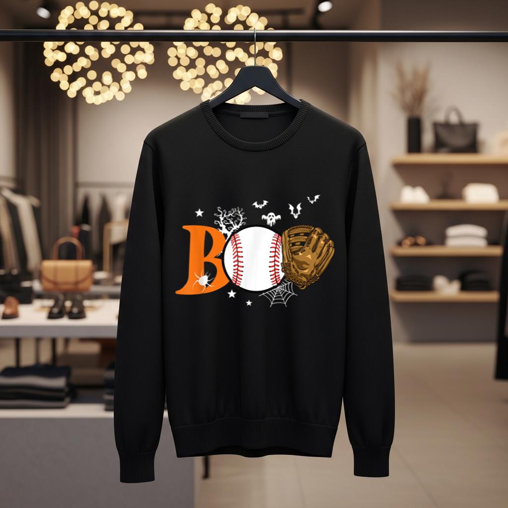 Boo Baseball Halloween Player Catcher Pitcher Spooky Season