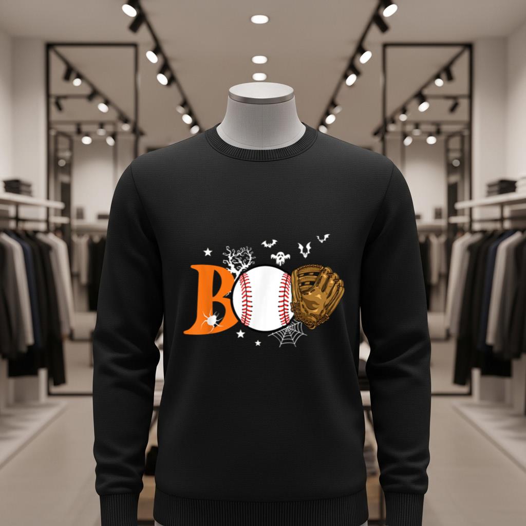 Boo Baseball Halloween Player Catcher Pitcher Spooky Season - Image 2