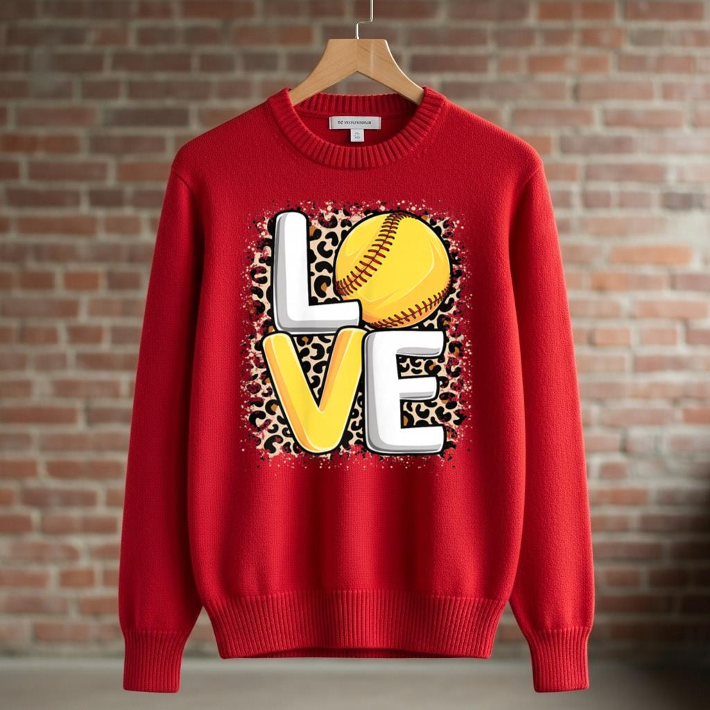 Cute Love Softball Women Girls Softball Lover - Image 3