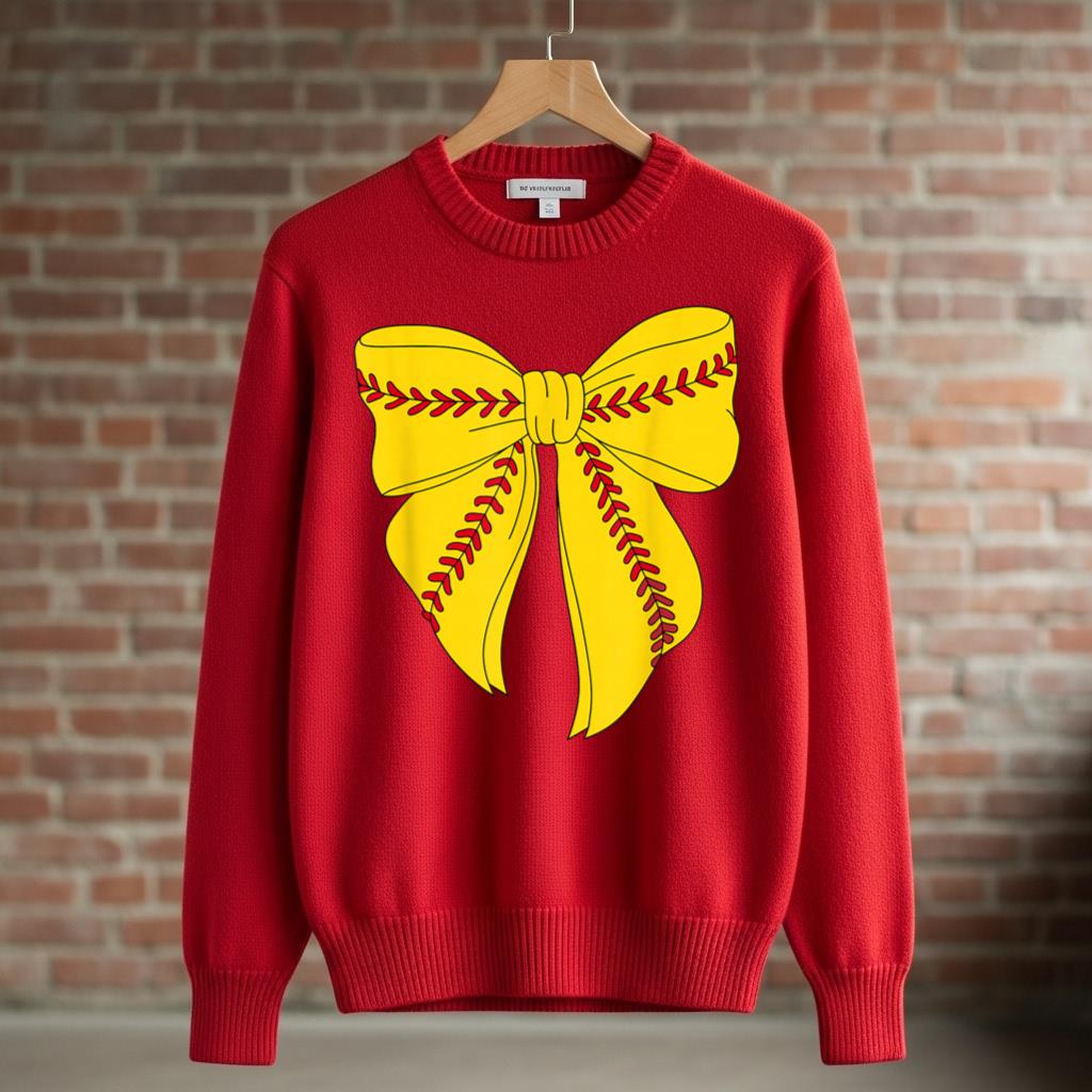 Cute Softball Coquette Bow For Women Girls Softball Mom Mama - Image 3