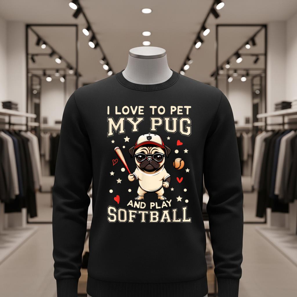 Dog Owner I Love to Pet My Pug And Play Softball - Image 2
