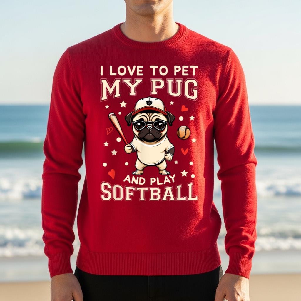 Dog Owner I Love to Pet My Pug And Play Softball - Image 4