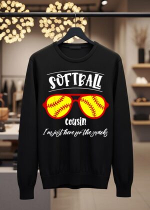 Funny Glasses Softball Cousin I'm Just Here For The Snacks