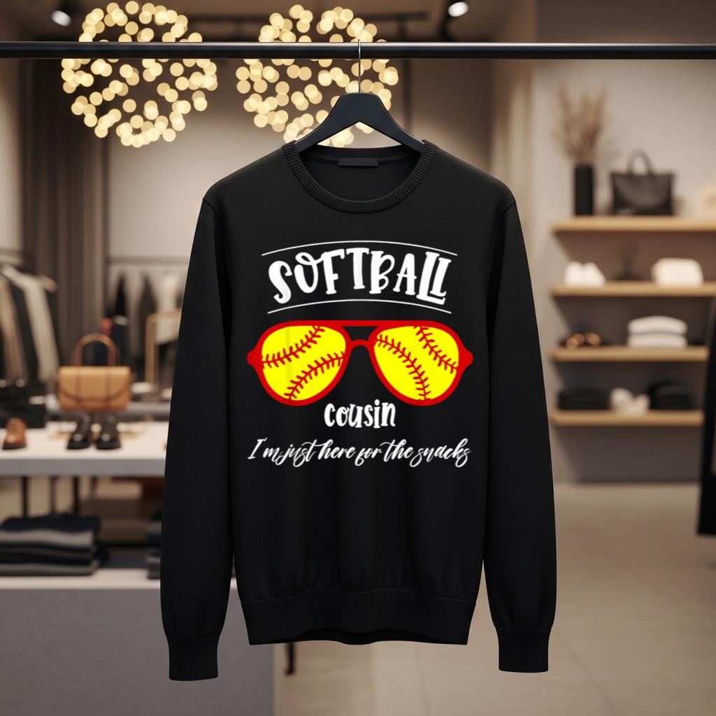 Funny Glasses Softball Cousin I'm Just Here For The Snacks