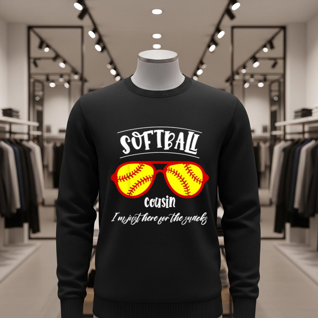 Funny Glasses Softball Cousin I'm Just Here For The Snacks - Image 2