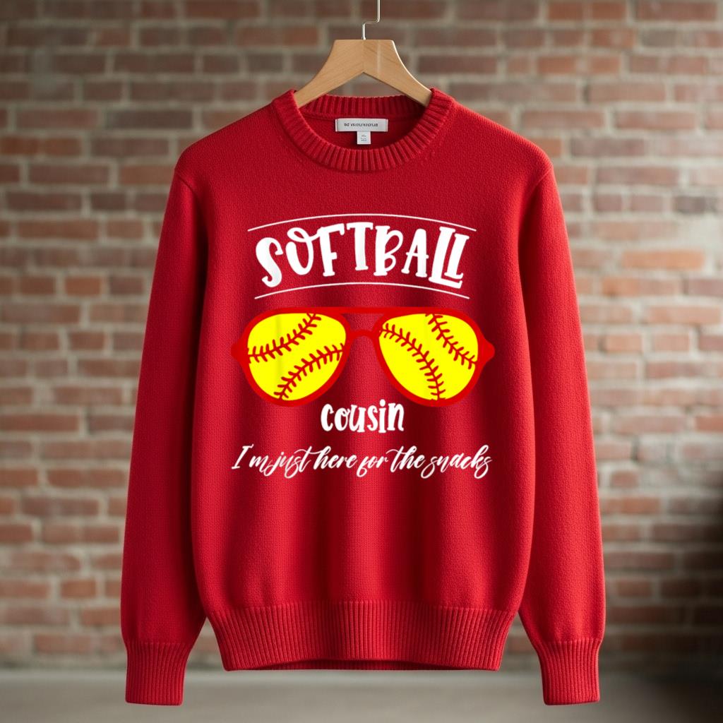 Funny Glasses Softball Cousin I'm Just Here For The Snacks - Image 3