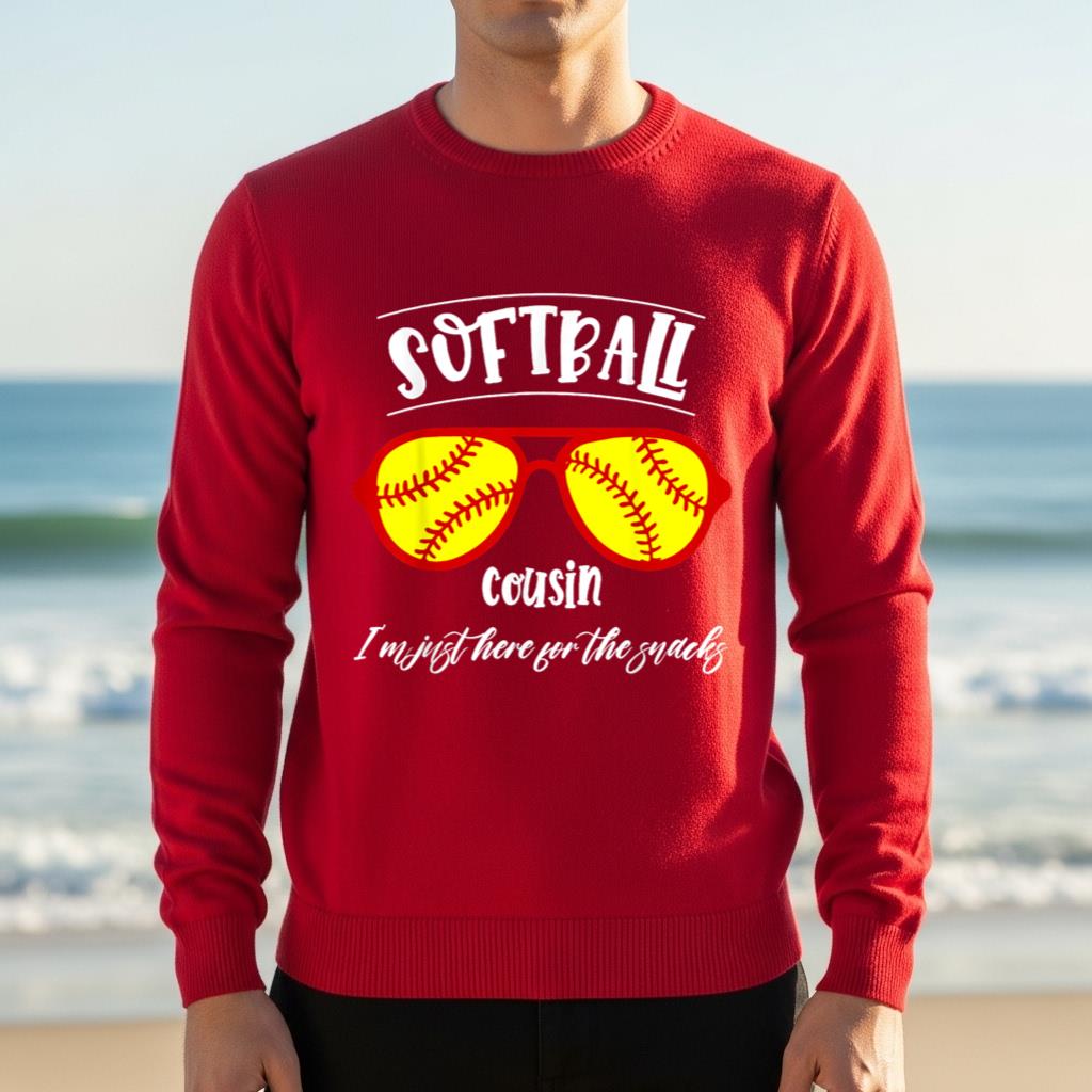 Funny Glasses Softball Cousin I'm Just Here For The Snacks - Image 4