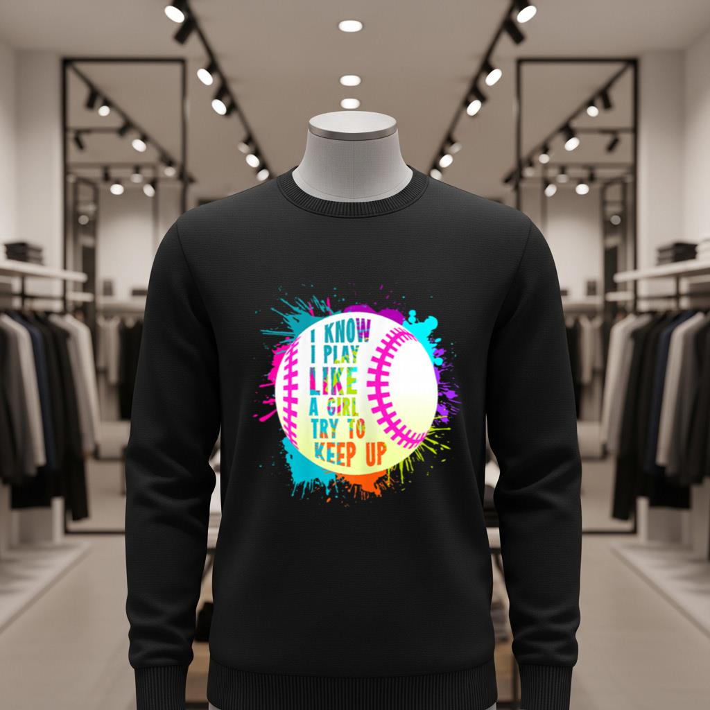 Funny I Play Like A Girl Softball Baseball Quote T Shirt - Image 2