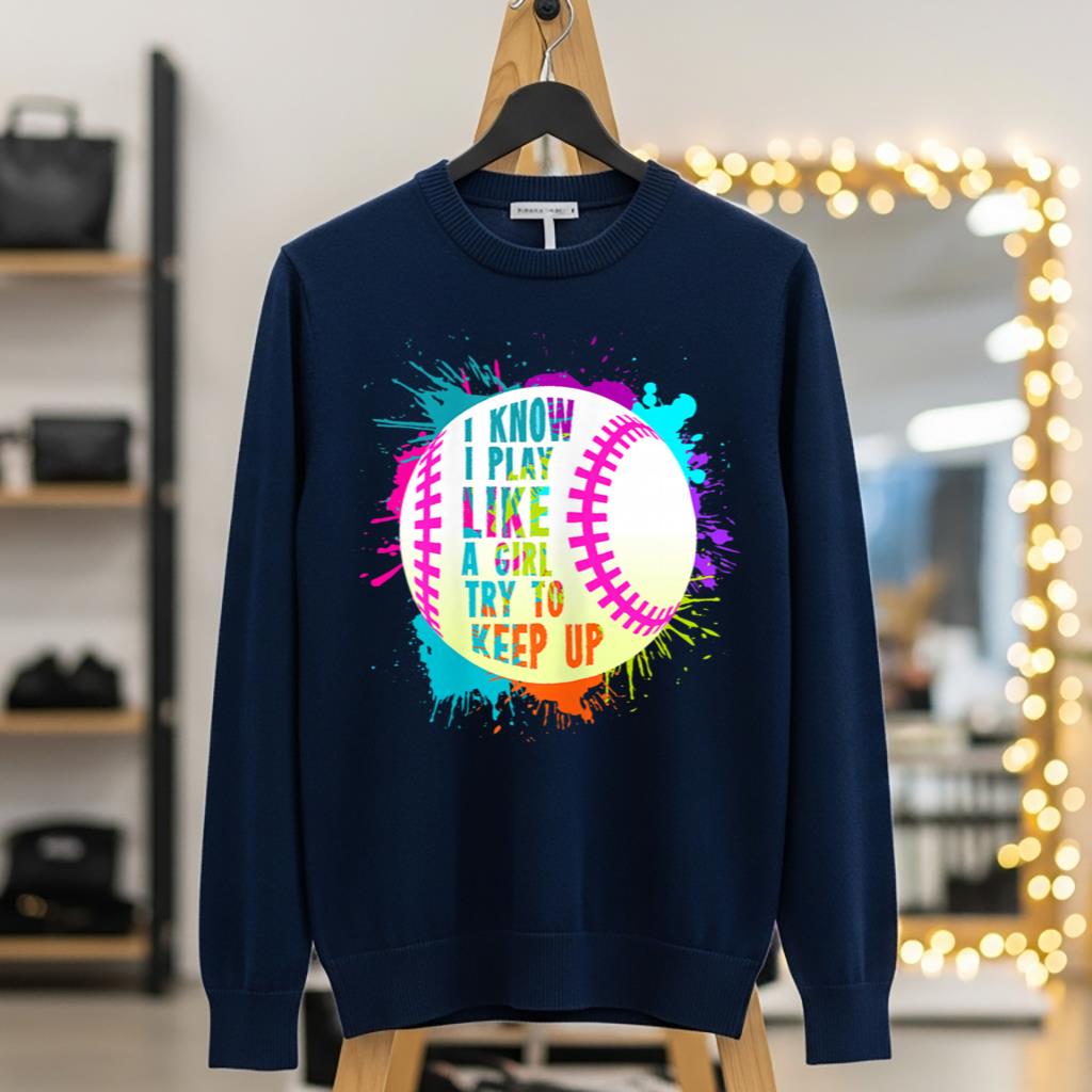 Funny I Play Like A Girl Softball Baseball Quote T Shirt - Image 5