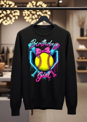 Funny Ice Cream Softball Drip Birthday Girl Softball Player