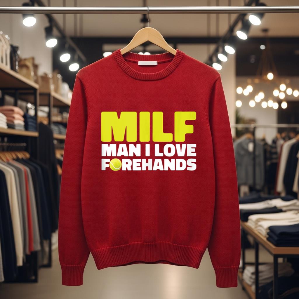 Funny MILF Man I Love Forehands Tennis Coach Player Tank Top - Image 3