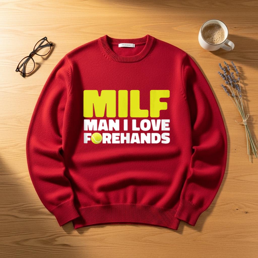 Funny MILF Man I Love Forehands Tennis Coach Player Tank Top - Image 4