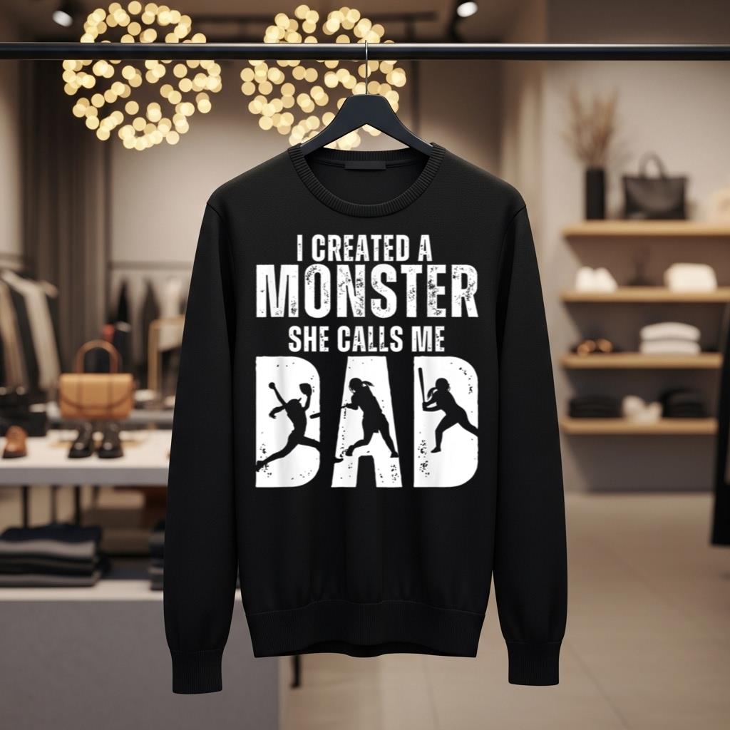 Funny Softball I Created A Monster She Calls Me Dad