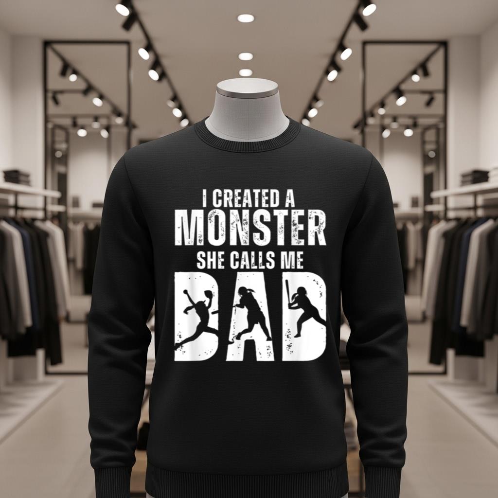 Funny Softball I Created A Monster She Calls Me Dad - Image 2