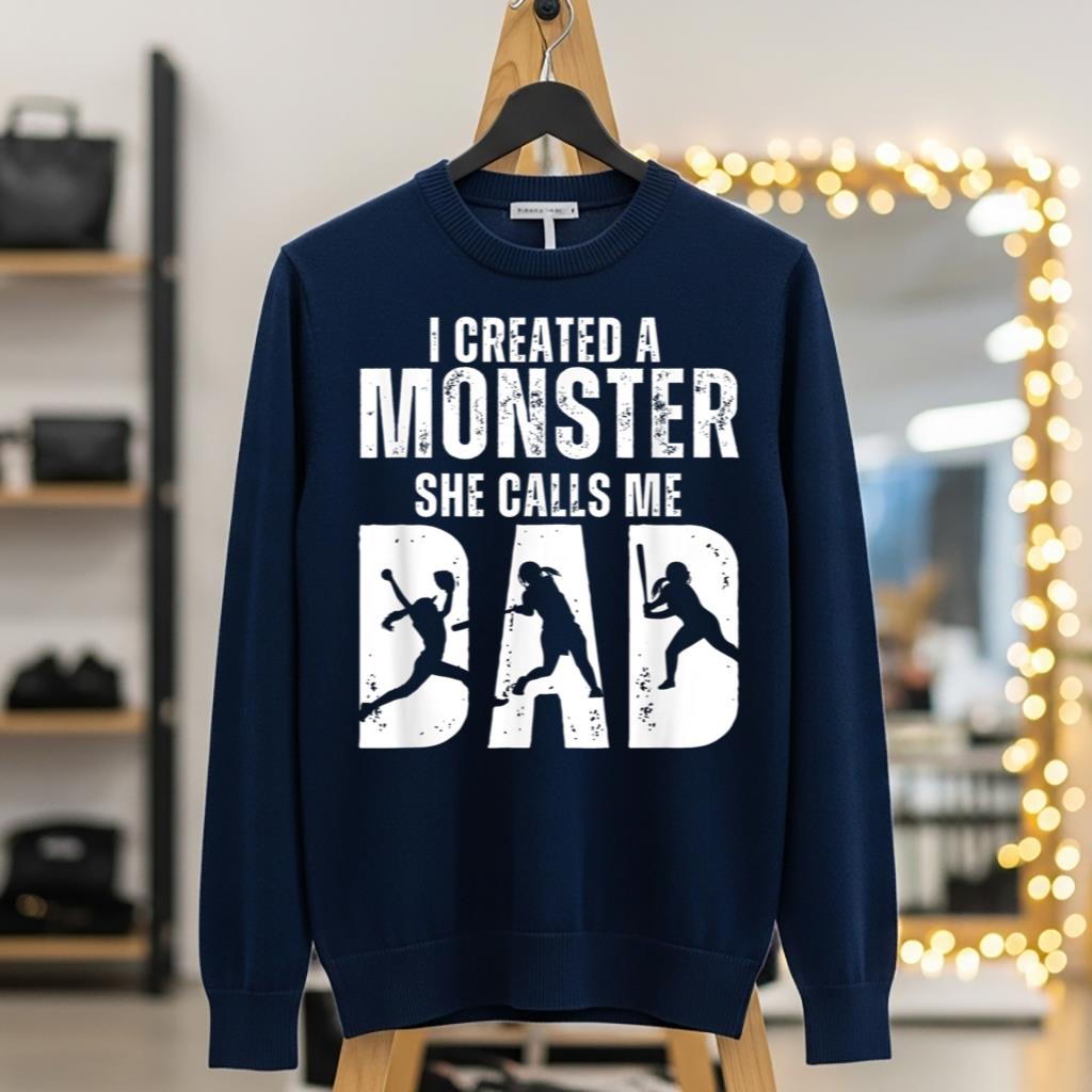 Funny Softball I Created A Monster She Calls Me Dad - Image 5