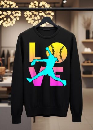 Girl I Love Softball Shirt Kids Teen Mom Women Pitcher Gift