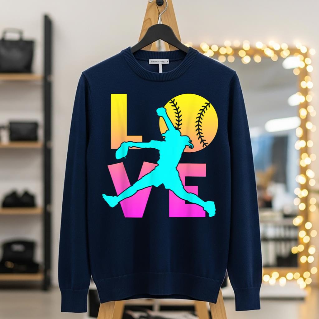 Girl I Love Softball Shirt Kids Teen Mom Women Pitcher Gift - Image 5
