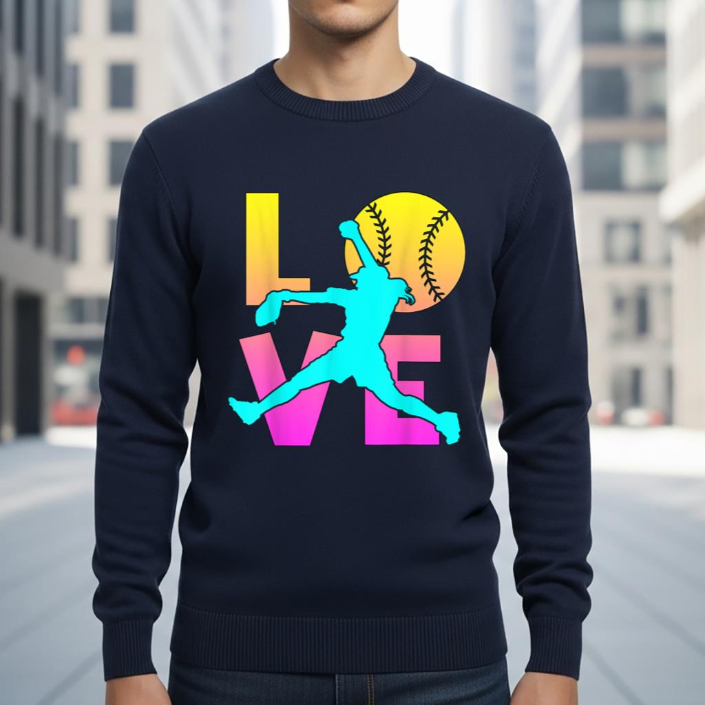 Girl I Love Softball Shirt Kids Teen Mom Women Pitcher Gift - Image 6