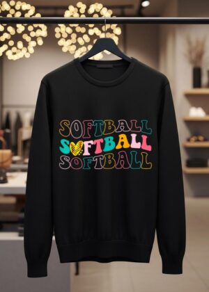 Groovy Love Heart Softball Player Funny Softball Baseball