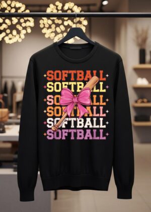 Groovy Softball Coquette Bow Softball Lover Softball