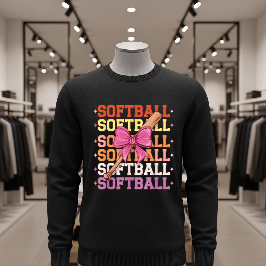 Groovy Softball Coquette Bow Softball Lover Softball - Image 2