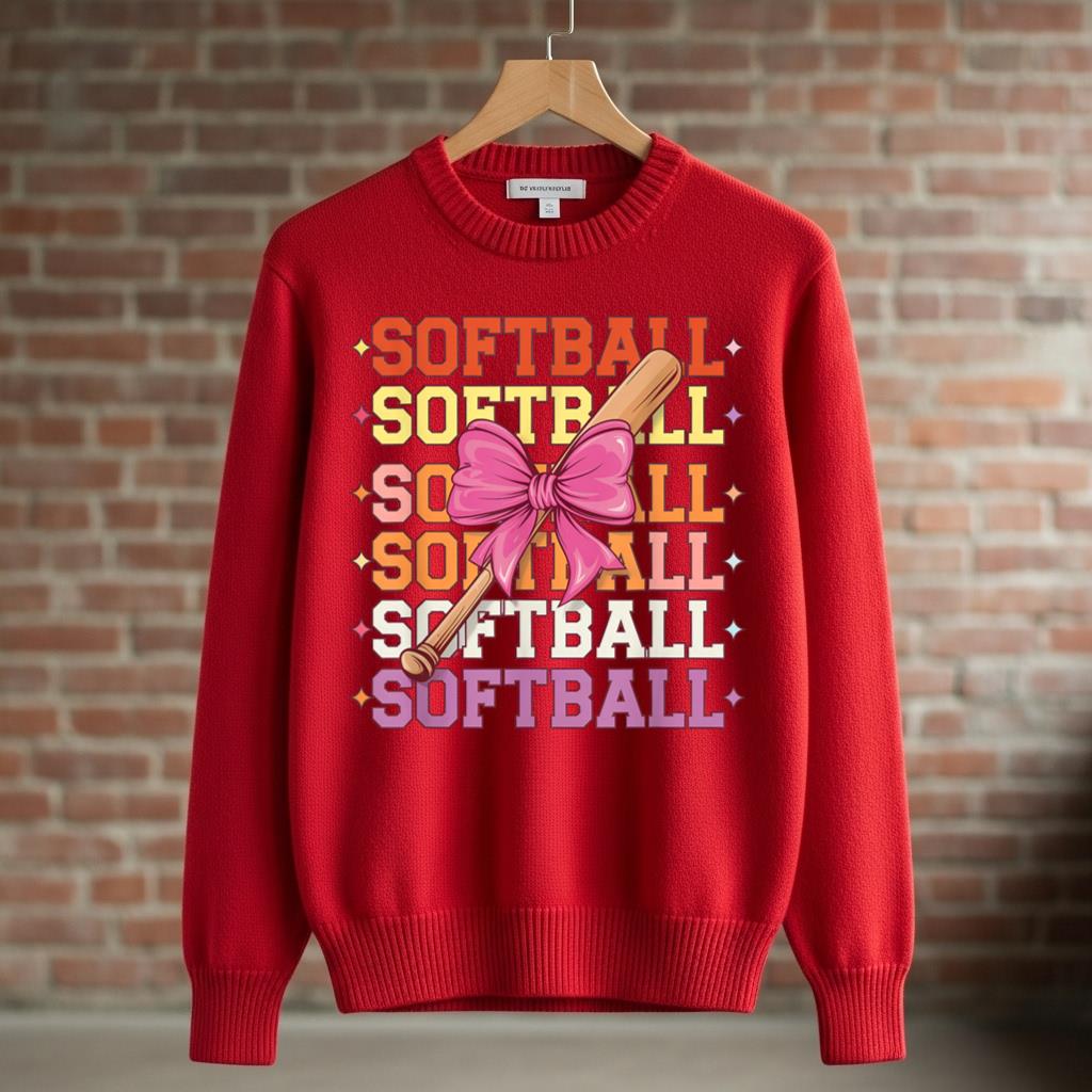 Groovy Softball Coquette Bow Softball Lover Softball - Image 3
