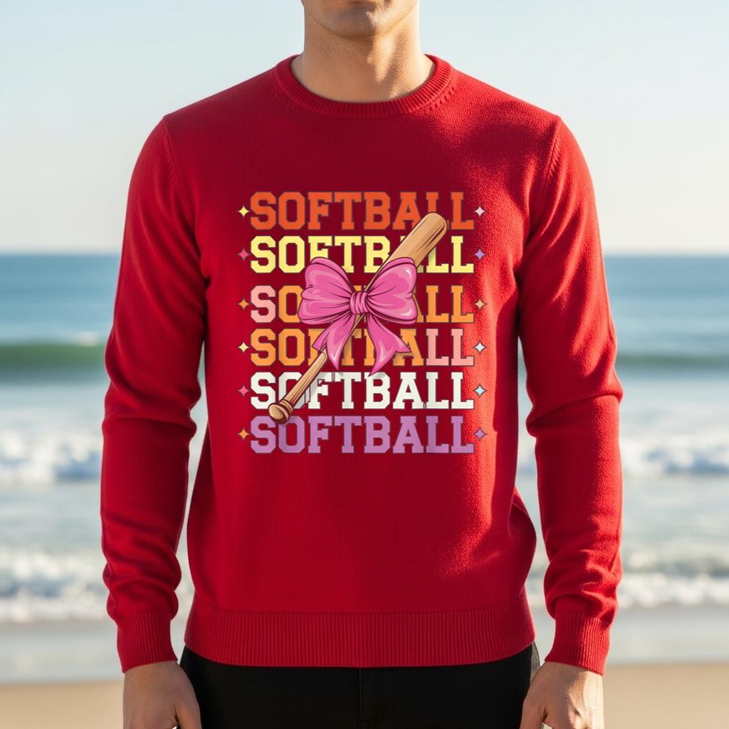 Groovy Softball Coquette Bow Softball Lover Softball - Image 4