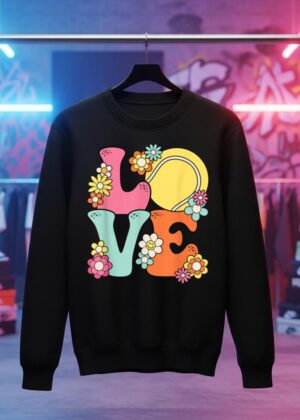 Groovy Tennis Love Cute Women Teens Girls