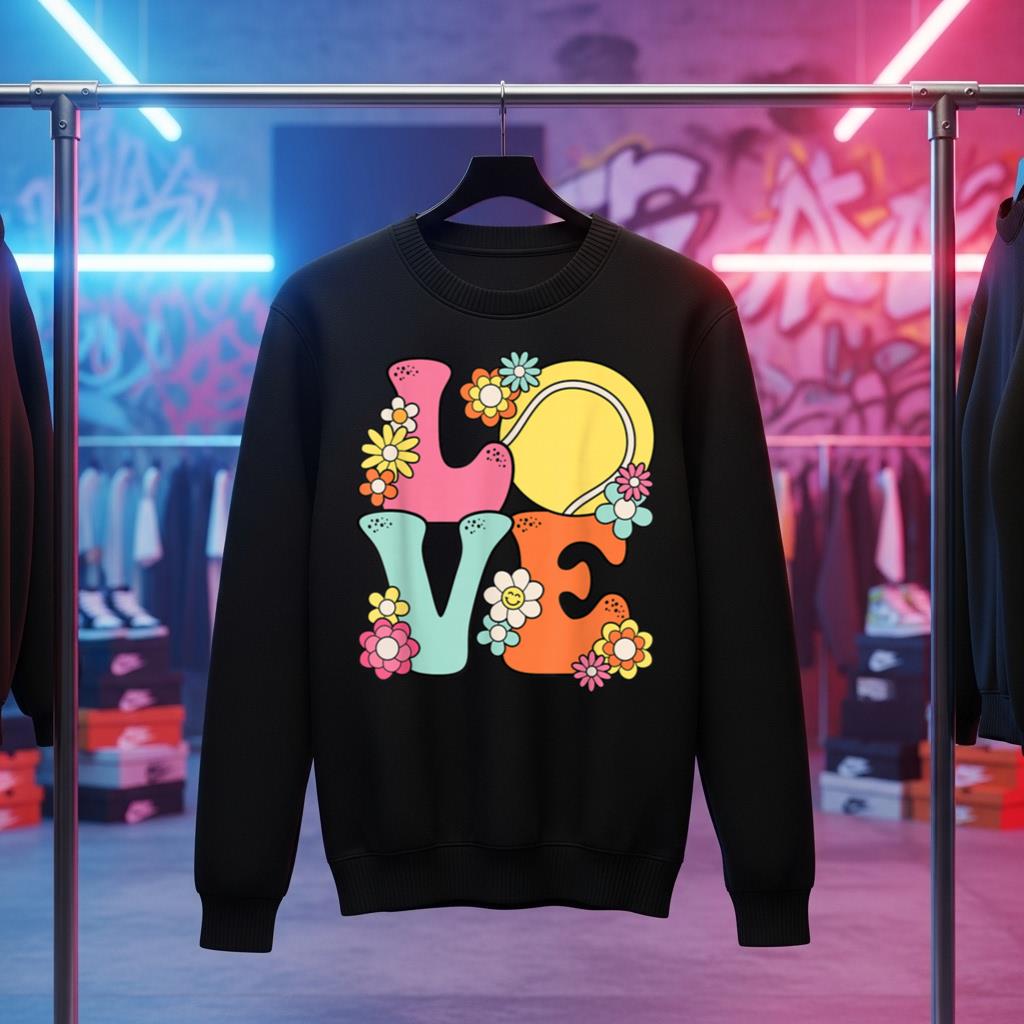 Groovy Tennis Love Cute Women Teens Girls