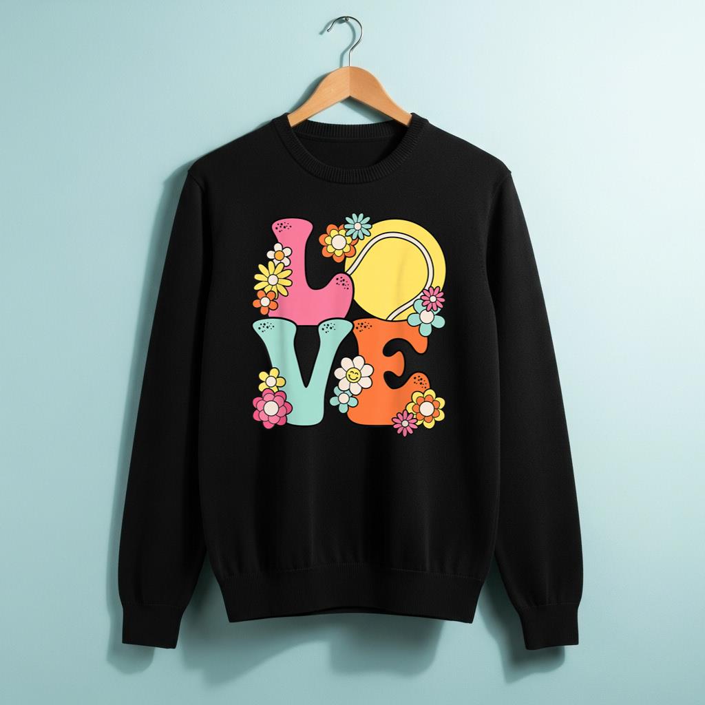 Groovy Tennis Love Cute Women Teens Girls - Image 2