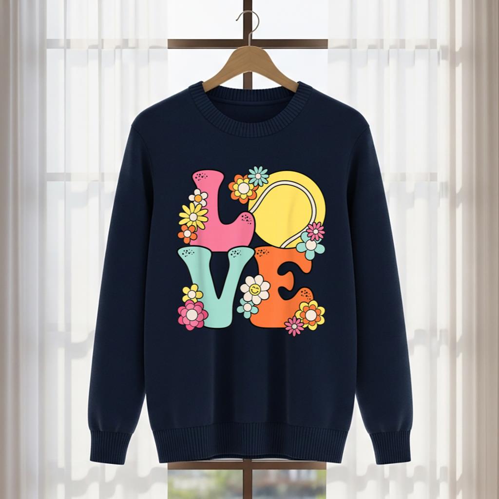 Groovy Tennis Love Cute Women Teens Girls - Image 5