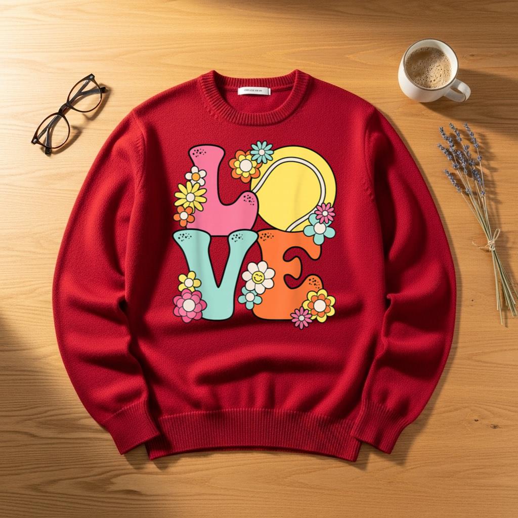 Groovy Tennis Love Cute Women Teens Girls - Image 4