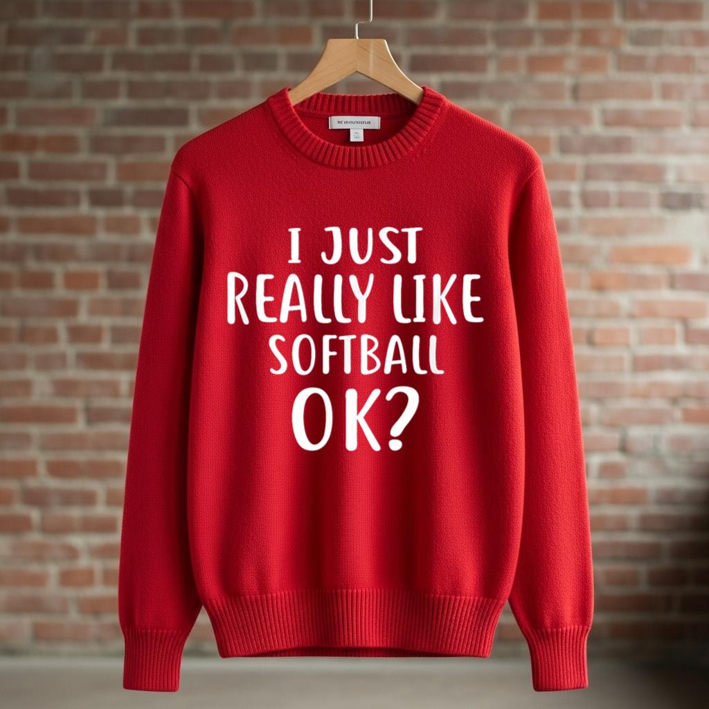 I Just Really Like Softball T Shirt for Softball Players - Image 3