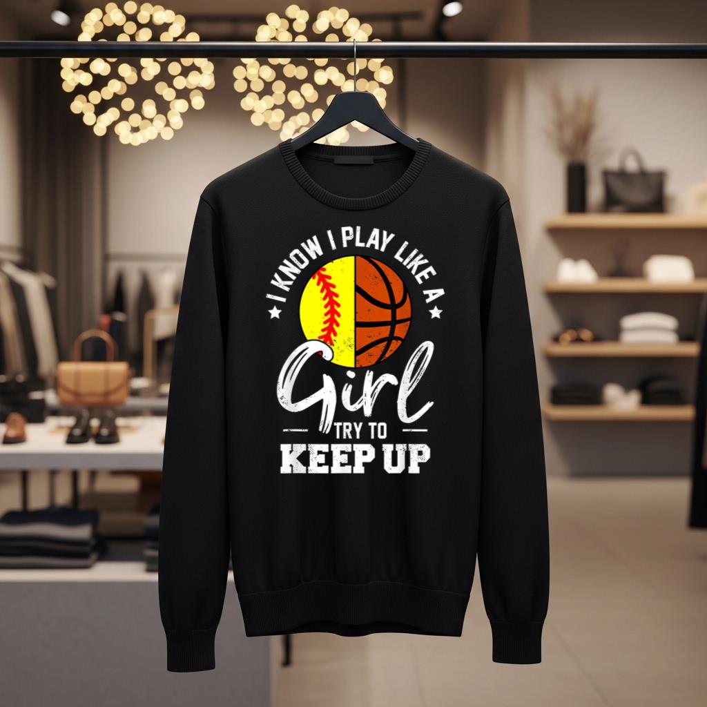 I Know I Play Like a Girl Try To Keep Up Softball Basketball
