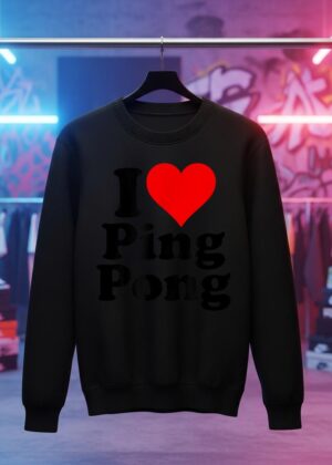 I LOVE HEART PING PONG TABLE TENNIS