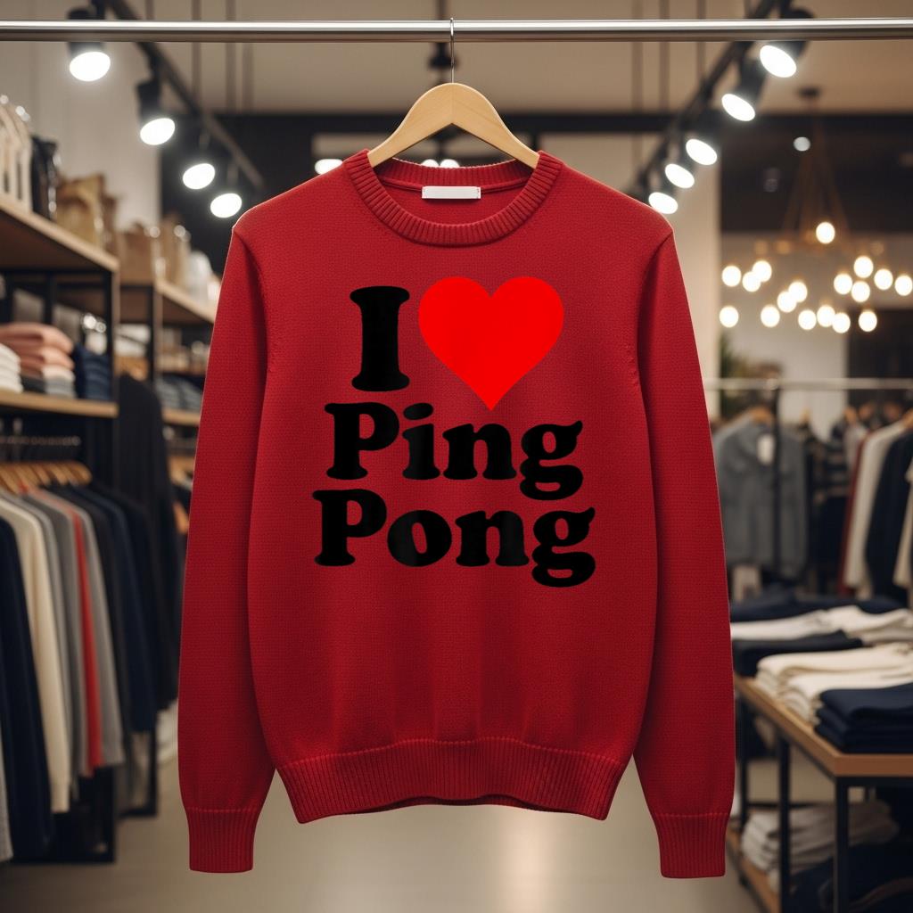 I LOVE HEART PING PONG TABLE TENNIS - Image 3