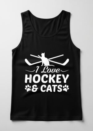 I Love Hockey And Cats Hockey Cats Love Funny Gifts Tank Top