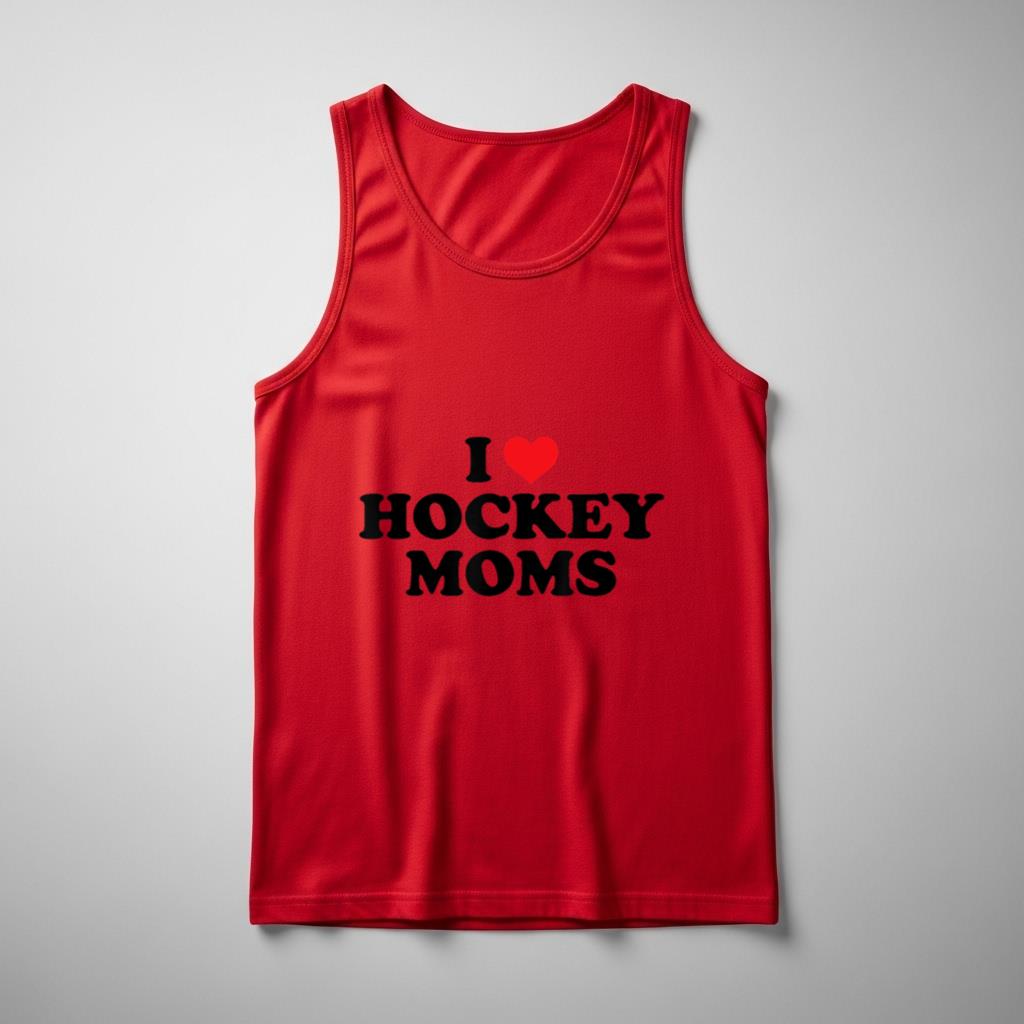 I Love Hockey Moms Funny Design 1 - Image 3