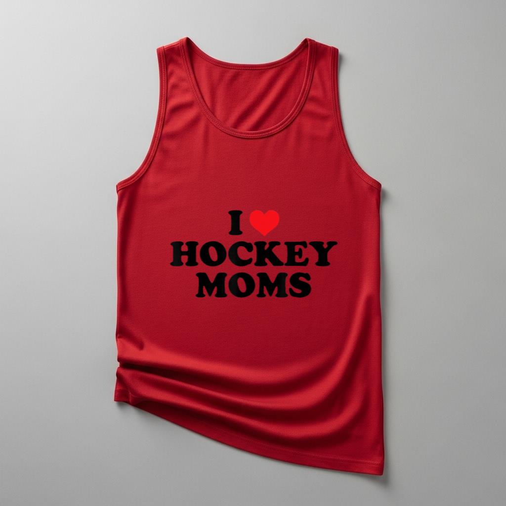 I Love Hockey Moms Funny Design 1 - Image 4