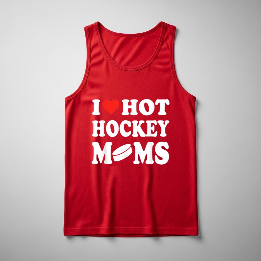 I Love Hot Hockey Moms Funny Sport Men Women Kid - Image 3