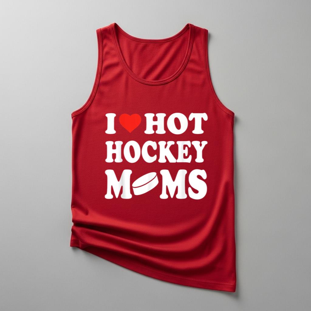 I Love Hot Hockey Moms Funny Sport Men Women Kid - Image 4